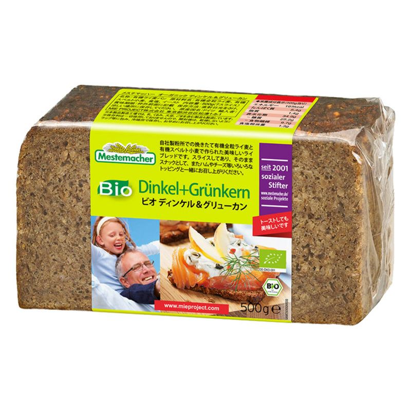 メステマッハー オーガニック ディンケル＆グリューンケルン ライ麦＆スペルト小麦 500g 